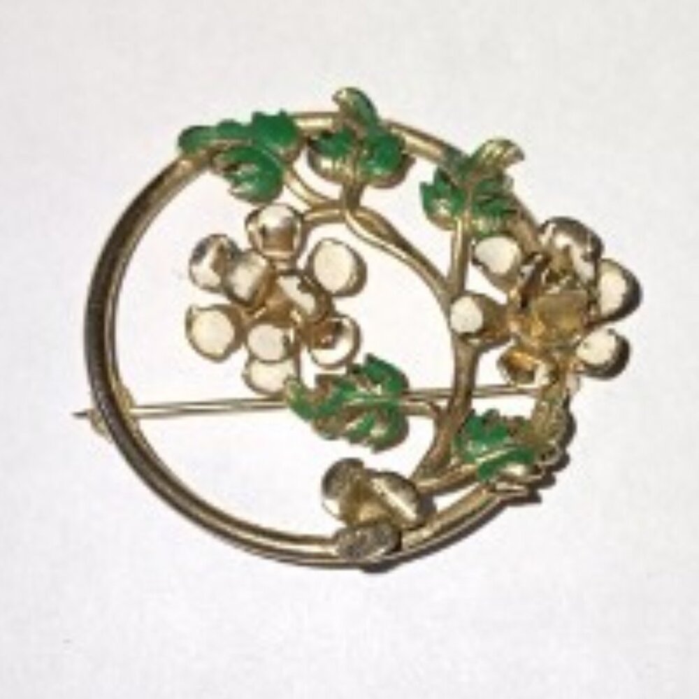 Vintage Enamel Floral Brooch